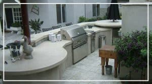 Outdoor kitchen with expansive counter space