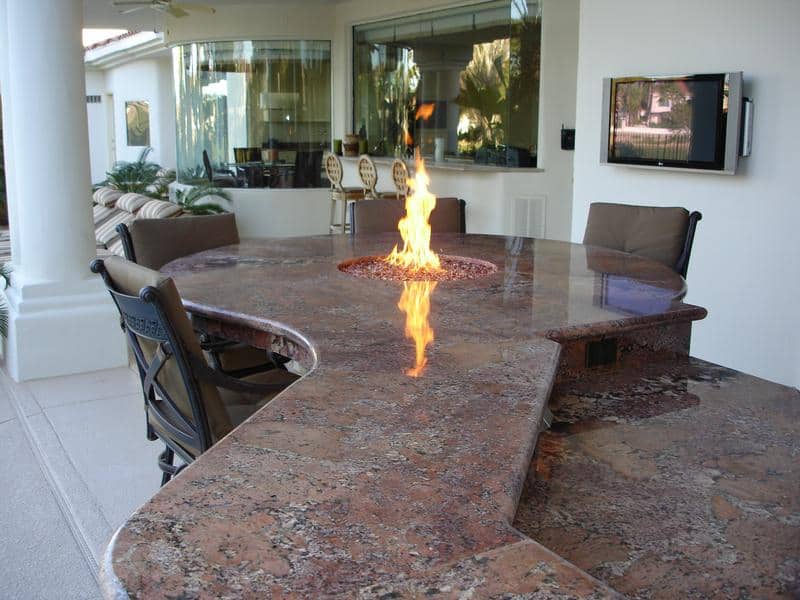 Cozy Fire Pits And Dramatic Tables, Fire Pit Countertop