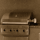 Outdoor kitchenette in the shade